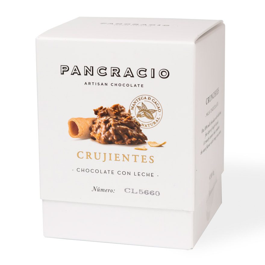 Pancracio – Crujiente de chocolate negro o con leche y barquillo