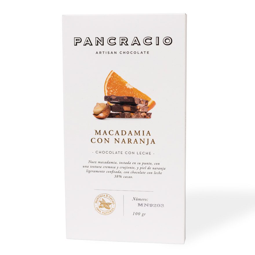 Pancracio – Tableta de macadamia con naranja